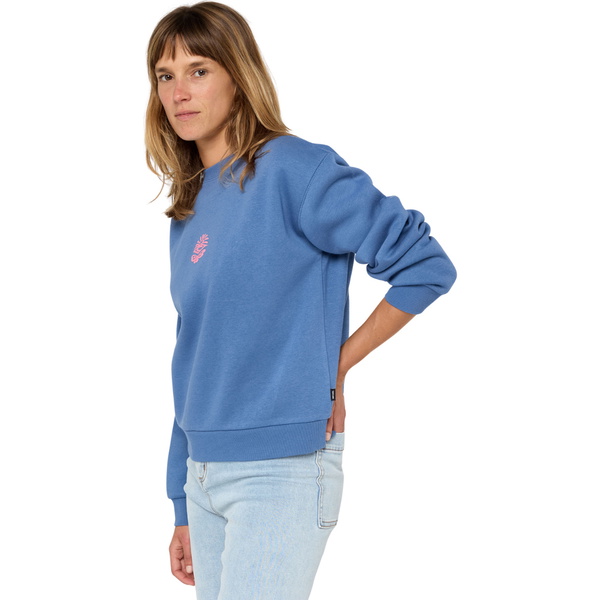 2025 Rip Curl Womens Icons Of Surf Relaxed Crew Fleece 09SWFL - Moonlight Blue